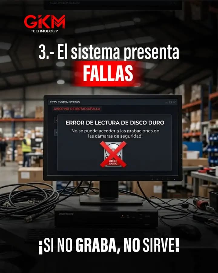 Sistema de cámaras de seguridad con fallas en grabación
